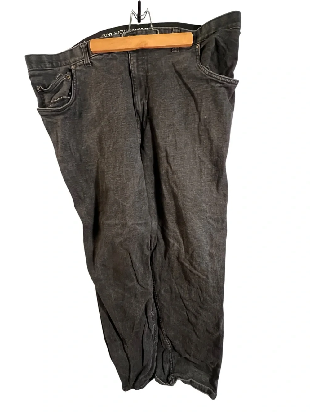 Harbor Bay Mens Sz 46x30 Relaxed Jeans Faded Black Fit by DXL Continuous Comfort